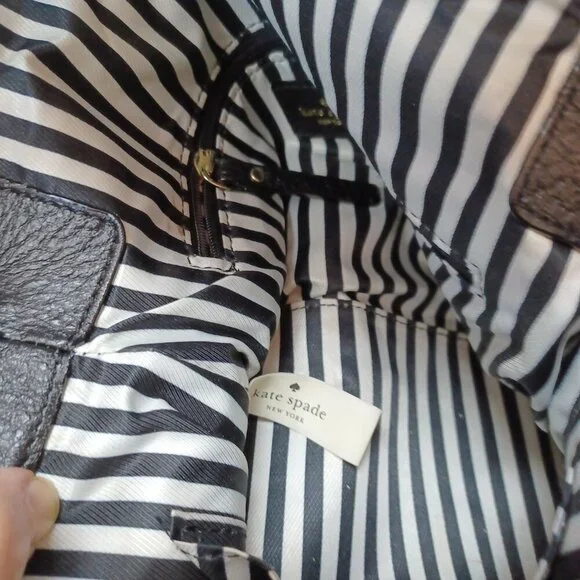 Kate Spade New York Leather Bag Black Pebble Crossbody Handbag Purse - Picture 10 of 14